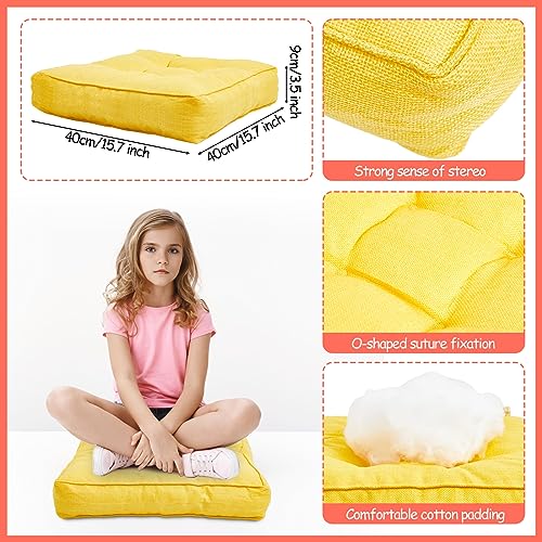 Juexica 8 Pack Floor Cushions for Kid 3.5",Warm Earthy Tones,Square - color: Warm Earthy Tones, style: Square