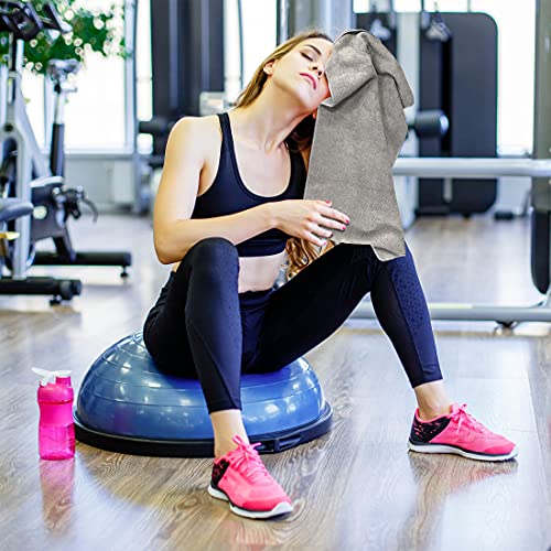Eurow Microfiber Gym Towels, Super Absorbent & Quick Drying Sweat Towels for Fitness, Sports, Yoga, Workout, Sauna, Face & Equipment, Soft & Reusable,16x27 Inches, 6-Pack, Gray