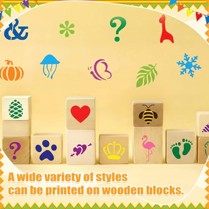 Fainne 100 Pcs 1.5 Inch Small Stencils for Crafts,Letter,Symbol | Reusable Painting Stencils for Wood Wall Card Making Scrapbooking Journaling, Portable Craft Templates - style: Letter,Symbol