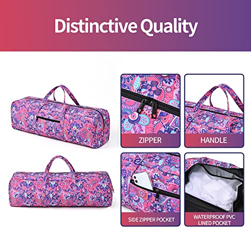 Boulder Bee | Yoga Mat Bag | Large Yoga Mat Carrier with Wet Pocket | Yoga Gifts | Gym Tote Bag for Women - color: Bright pink