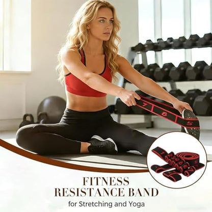 Fitness Resistance Band with Numbered Sections,2026 Elastic Tension Band Exercise Pull Rope - color: Red+Blue, size: 8+12 Section