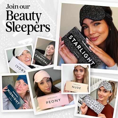 TheSleepGuard Pure Silk Sleep Mask [100% 6A Mulberry Silk, 22 Momme] Light Blocking Travel Essentials. Eye Masks for Sleeping. Black Oeko-Tex Blindfold. Eye Covers for Men & Women - color: Starlight Print