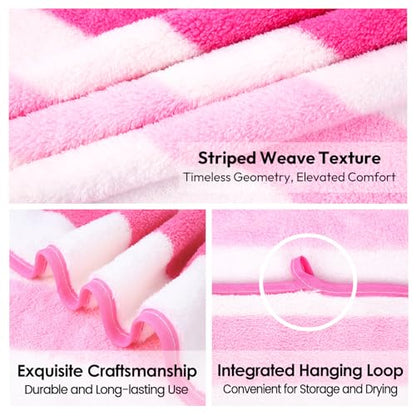 JML Microfiber Bath Towels Set of 4, 30" x 60", Cabana Stripe Pink - color: Cabana Stripe Pink, size: 4 Pack (30 in x 60 in)