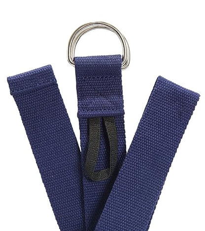 Everyday Yoga Strap with Metal D-Ring Athletic Stretching, 6ft/8ft/10ft | Durable Stretching Strap, Flexibility Training, Exercise & Fitness For Yoga, Pilates, Physical Therapy, Gym, Unisex-Adult - color: True Navy, size: 10 Foot