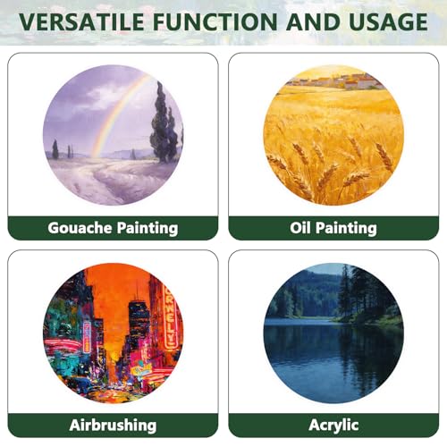 12 Inch Diameter Round Primed Gesso Professional Quality Acid-Free Stretched Canvas Acrylic, Gouache, Crafts(Pack of 6)