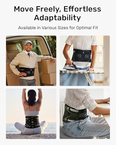 Rakiie Back Brace for Lower Back Pain Relief with 8 Stays | 3D Pad, Breathable, Adjustable Strap, Relieves Herniated Disc, Sciatica, Lower Back Pain, Fits Men/Women, Green, S - color: Green, size: Small