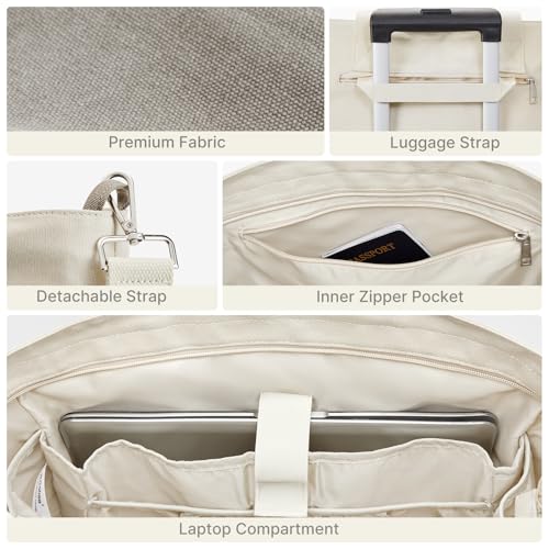 G4Free Large Canvas Tote Bag for Women with Zipper Fit 15.6" Laptop, Everything Tote Bags with Pockets for Work, Travel - color: Grey