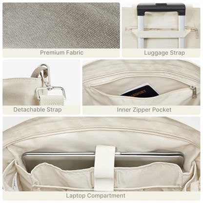 G4Free Large Canvas Tote Bag for Women with Zipper Fit 15.6" Laptop, Everything Tote Bags with Pockets for Work, Travel - color: Grey