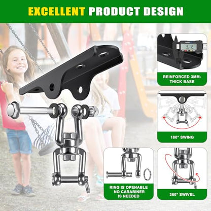 360° Swivel Swing Hanger Swing Ceiling Mount with Removable Hooks Hanging Chairs Hanger 1000 LBS Capacity Heavy Bag Hanger Swingset Hardware for Hammock Chair, Porch Swings, Aerial Silks, Tire Swing - color: 360° Swivel Hanger - Detachable Hooks ( 1 Pack