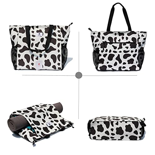 ESVAN Yoga Mat Bag Yoga Tote Carrier Shoulder Bag Carryall Tote for Office,Yoga,Pilates,Travel,Beach and Gym - color: L