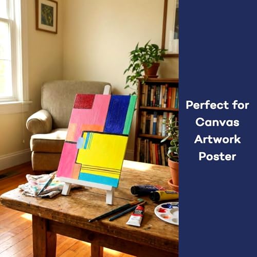 Artkey White Wooden Display Easel Stand, 13 Inch Folding Tabletop A-Frame Mini Easels for Canvas, Photos, Wedding Signs & Menus, Solid Radiata Pine Wood, 2 Pack - color: White