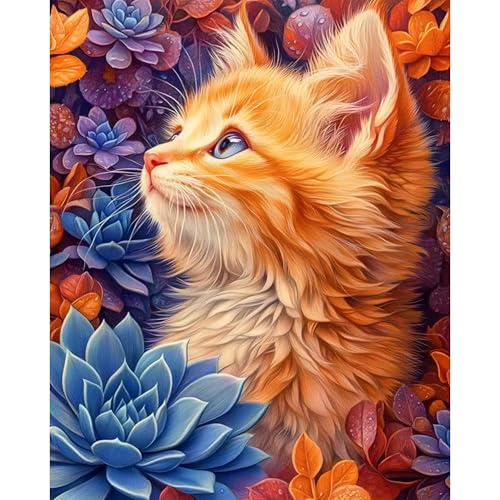 Arttoplus Cat Paint by Numbers Kit for Adults Beginner 16x20 inch | Animal Adult Paint by Number Kits on Canvas, DIY Acrylic Oil Painting by Numbers for Gift Home Wall Decor (Without Frame) - color: MT22586-US
