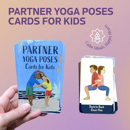 Partner Yoga Poses Cards for Kids & Toddlers, for Classroom, Social Skills Activities, Family Meditation Yoga Cards, PE Games, Mindfulness Tools, Brain Breaks, Breathing Exercise, or Play Therapy