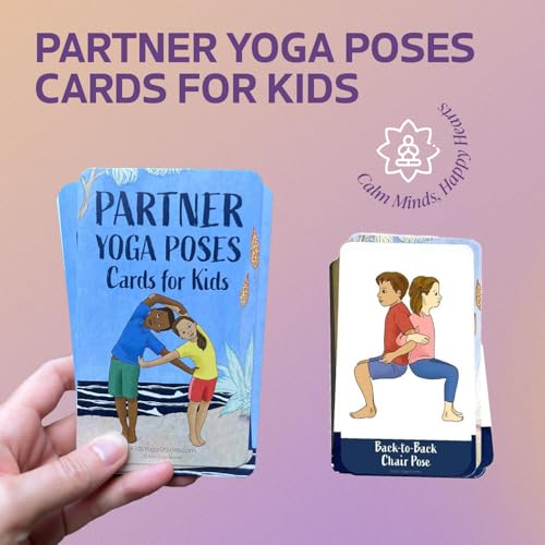 Partner Yoga Poses Cards for Kids & Toddlers, for Classroom, Social Skills Activities, Family Meditation Yoga Cards, PE Games, Mindfulness Tools, Brain Breaks, Breathing Exercise, or Play Therapy
