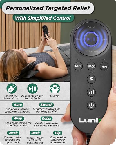 Lunix LX27 Heated Stretching Mat Massager – Upper Body Massage Mat Back Stretcher for Tension Release, Deep Tissue Lumbar Massager for Flexibility & Recovery