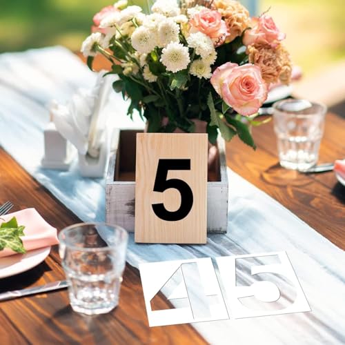 5 Inch Number Stencils Plastic Number Stencils Reusable Digital Painting Templates for Cake Stencil Address Templates - size: 5 Inch