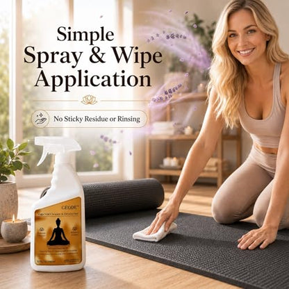 Yoga Mat Cleaner & Deodorizer Spray – Lavender Essential Oil Formula for Yoga Mats, Pilates Reformers & Gym Equipment – Natural No-Residue Workout Mat Cleaner, Non-Toxic Daily Cleaning Spray (32 oz) - size: 32 Fl Oz (Pack of 1)