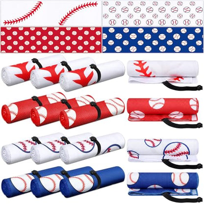 FuWeave 12 Pcs Baseball Cooling Towels Gifts 40 x 12 Inch - color: Baseball, size: 40 x 12 inches