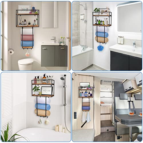 MOUGIGI Towel Rack Wall Mounted - Space-Saving Design for Small Bathrooms | Versatile Organizer for Towels, Blankets, and More - Ideal for RVs and Hotels
