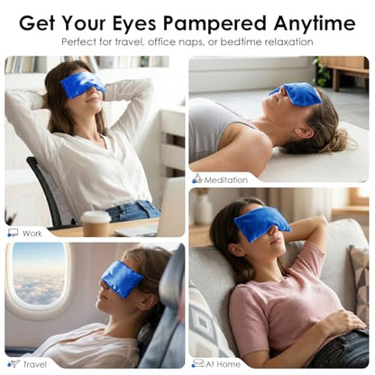 Weighted Eye Pillow for Yoga, Moist Heat Mask for Dry Eyes(Blue x2) - color: Eye Mask01-2 Pack Blue