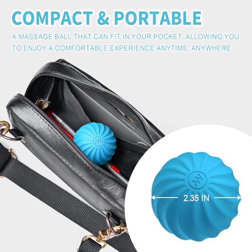 2.3" Mini Vibrating Massage Ball, 10-Speed Vibrating Foam Roller, Lacrosse Ball Massage Ball Therapy for Relieving Muscle Tension & Soreness, Vibrating Massage Roller for Plantar Fasciitis(Blue) - color: Blue