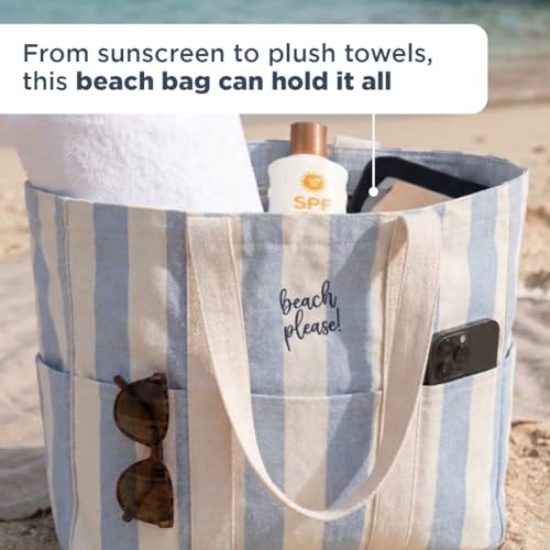 Folkulture Beach Tote Bags For Women, Beach Must Haves 2026-18x15 Inch | Waterproof,Sandproof, Large Tote Bags for Women, Swimming Pool, Beach Essentials, Simple Modern Pool Bag, Bolsos Para Mujeres - color: Beach Please