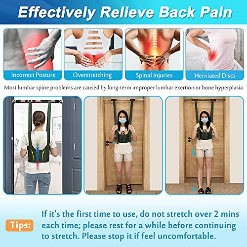 Spinal Decompression Harness Hang Upside Down Back Stretcher for Lower Back Pain Relief Lumbar Traction Device Spine Decompression Belt Bulging Herniated Disc Relief Back Stretching Device - Large - color: Large