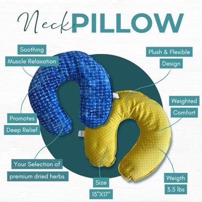 Parker Mountain Comfort Wraps | Pressure Point Pillow | Therapeutic Pressure Point Neck Pillow for Self Care - color: Yellow, style: Unscented
