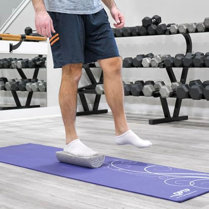 OPTP Silver AXIS Moderately Firm Foam Roller – Half-Round, Silver, 12" x 3" - size: 12" x 3" Half-Round