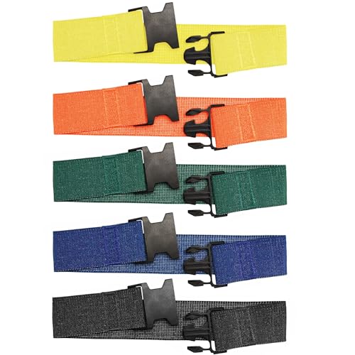 Fabric Resistance Bands for Working Out, 5-Band Set for Legs and Glutes | Booty bands for women and men, 5 resistance levels, for glute activation, hip training, squats, lunges and physical therapy - color: Multicolor Buckle