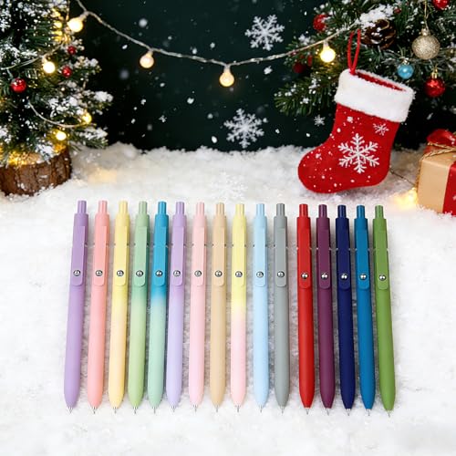 Gel Pens, 10PCS 0.7mm Gel Pens Black Ink Fine Point Smooth Writing Pens | High-End Series Ballpoint for Office Supplies, Stocking Stufferss, Gifts for Men Women - color: Multicolor & 10 Gradient