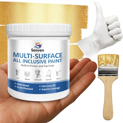 Gold Paints 150ml Metallic Liquid Gold Leaf Paint Rich Golds Paint for Metal, Wood, Canvas, Appliance, Furniture, Clay DIY, & Art Handcrafts Fast Drying Acrylic Metallic Finish Artwork & Home Décor - color: Gold - 5.3 oz