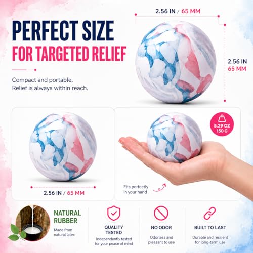 FITZELAR Massage Lacrosse Balls for Myofascial Release, Quality Certification, Massage Deep Tissue for Back and Shoulder, Trigger Point Therapy, Muscle Knots, Relieving Muscle Pain - color: Blue