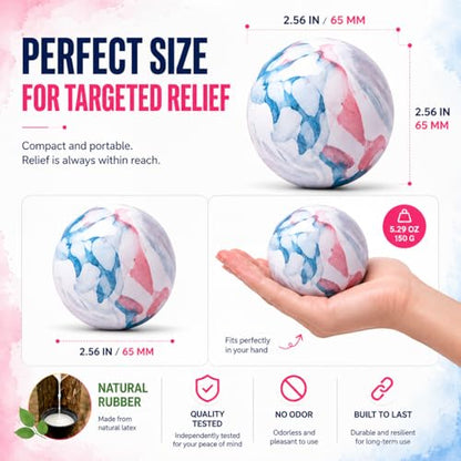 FITZELAR Massage Lacrosse Balls for Myofascial Release, Quality Certification, Massage Deep Tissue for Back and Shoulder, Trigger Point Therapy, Muscle Knots, Relieving Muscle Pain (Pink.) - color: Pink.