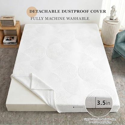 Japanese Floor Mattress,3.5" Thicken Futon Mattress Tatami Mat Twin | with Non-Slip Bottom Removable Washable Cover,Foldable Mattress Tatami Mat Sleeping Pad,White Geometric,(80‘’x36‘’) - color: Ma1-white Geometric, size: Twin (80" X 36")