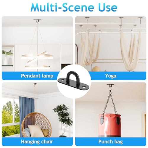 SAYAYO 9 PCS Pad Eye Plate Hooks, U Ceiling Hook for Wall Hanging Plants