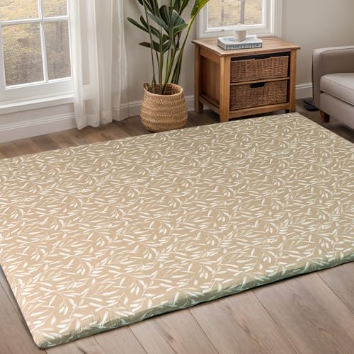 ZonLi 100% Cotton Futon Mattress Cover with Zipper Twin Size Washable - color: Beige, size: Twin
