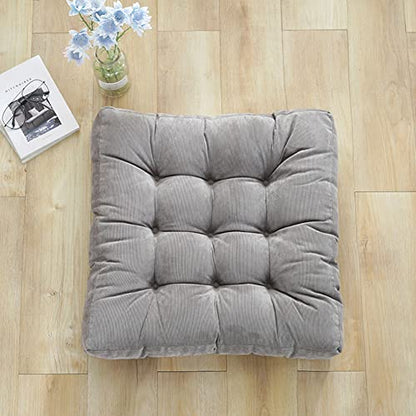 Tiita 22 Inch Square Floor Cushions, Floor Pillow for Sitting, Grey - color: (Square)|grey