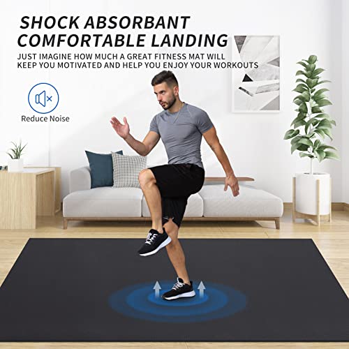 MRO Extra Large Exercise Mat 8'x4.5'/7'x4.5'/6'x4.5'(7mm) - color: Black, size: 7*4.5 FT