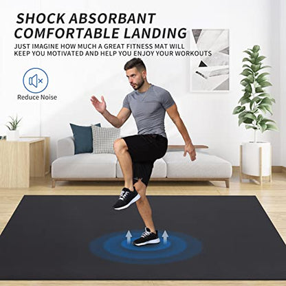 MRO Extra Large Exercise Mat 8'x4.5'/7'x4.5'/6'x4.5'(7mm) - color: Black, size: 7*4.5 FT