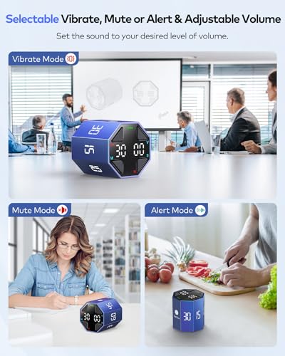 Ticktime T8 Pomodoro Timer Cube for Focus, Study, Work, Task, ADHD, Kitchen - color: Blue