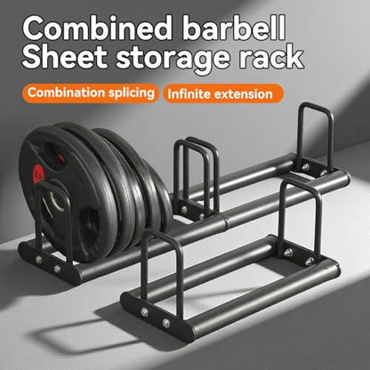 Weight Plate Rack - Modular Olympic Bumper Plate Rack 660 LBS | Heavy-duty welded steel holds up to 660 lbs, anti-pinch wide slots for easy plate changes, modular fit for Olympic bumpers