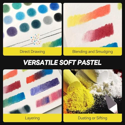 LIGHTWISH Soft Pastels Set for Artists, Beginners & Adults | Vibrant Drawing Pastel Sticks for Art Sketching & Shading