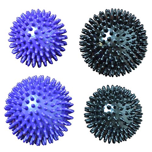Massage Ball Set - Set of Four, with Varying Densities and Sizes, for Yoga/Trigger Point Self Myofascial Release/Muscle Tension Relief