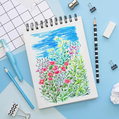 5.8x8.3in Sketch Book, 60Sheets Spiral Bound Notebooks, Bright White 92lbs/150gsm Acid-Free Drawing Paper for Painting,Sketching, Professional Sketch Pad for Artists, Beginners. BW-Light Coffee - color: Bright White-Light Coffee
