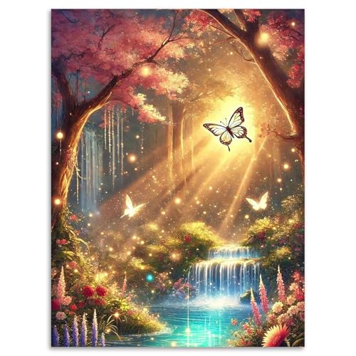 Landscape Diamond Art Kits for Adults Beginners 12x16 in, DIY Craft Gift | Fantasy Diamond Painting Kits for Adults, Stress Relief, Home Wall Decor, 5D Full Round Drill Gem Art - color: DP-US03