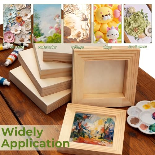 FSWCCK 15 Pack 4 x 4 inch Wood Panel Boards, Unfinished Wood Canvas Panels for Crafts, Painting Canvas, DIY Art Projects, Pouring, Arts Use with Oils, Acrylics - size: 4"X 4" 15 Pack