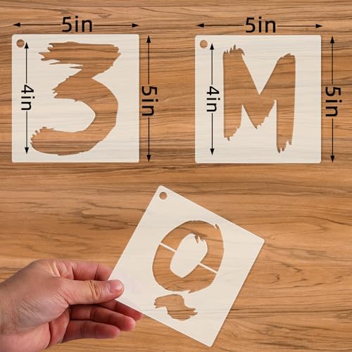 36Pcs Letter Stencils, Reusable Numbers & Alphabet Stencils, 4 inch,Cursive | Reusable, Numbers & Alphabet, For Painting on Wood, Wall, Fabric, Rock, Chalkboard, Signage, Spray Painting Compatible - size: 4 IN