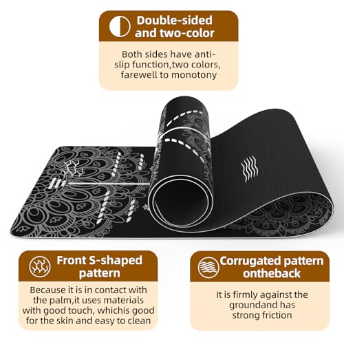 FOLAI Extra Thick Yoga Mat 6mm - color: body line black