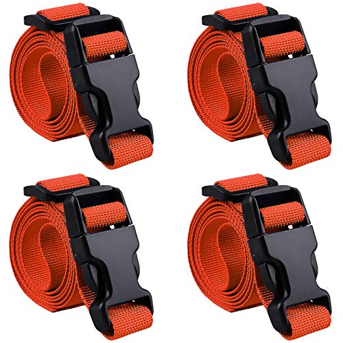 MAGARROW 24" 40" 60" 100" Strap Buckle Packing Straps Adjustable 1-Inch Belt - color: Orange (4-Pack), size: 1" Wide - 24" Long